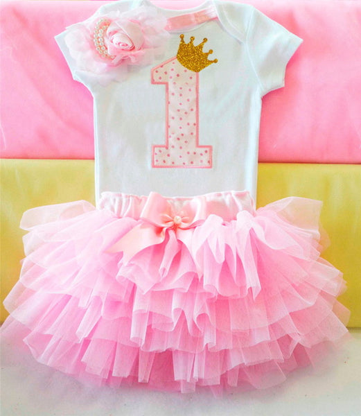 Baby Girl's 1st Birthday Outfit Set