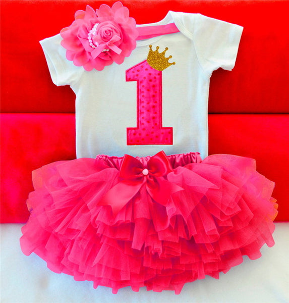 Baby Girl's 1st Birthday Outfit Set