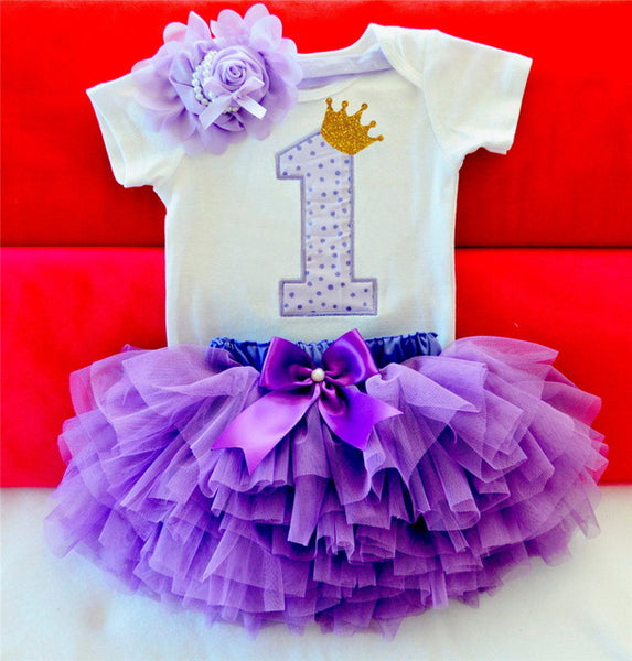 Baby Girl's 1st Birthday Outfit Set