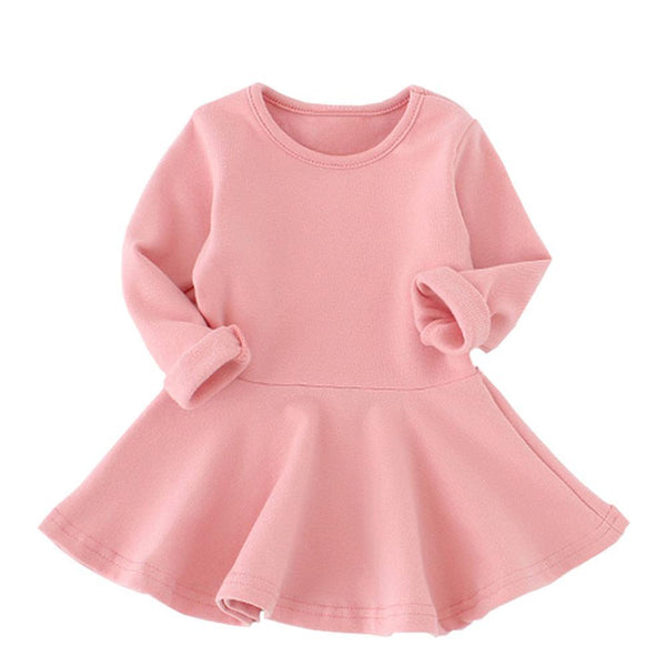 Candy Color Long Sleeve Dress