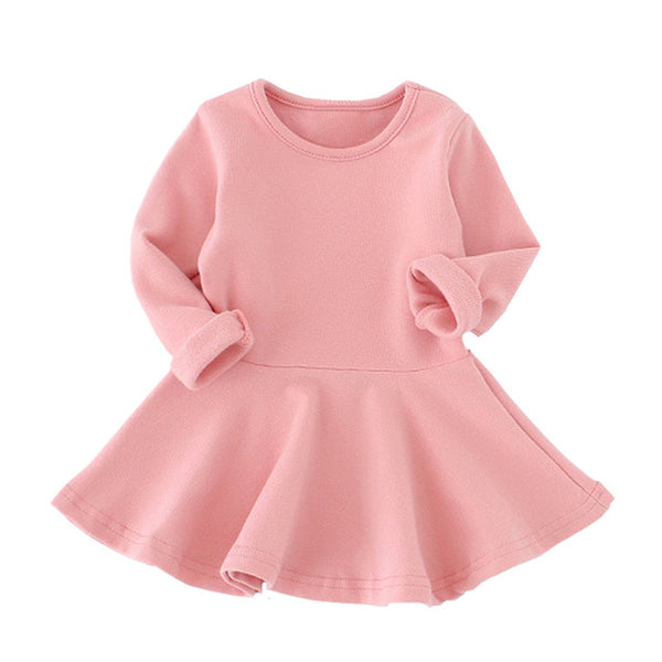 Candy Color Long Sleeve Dress