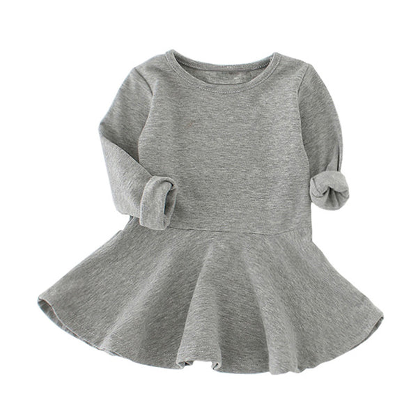 Candy Color Long Sleeve Dress