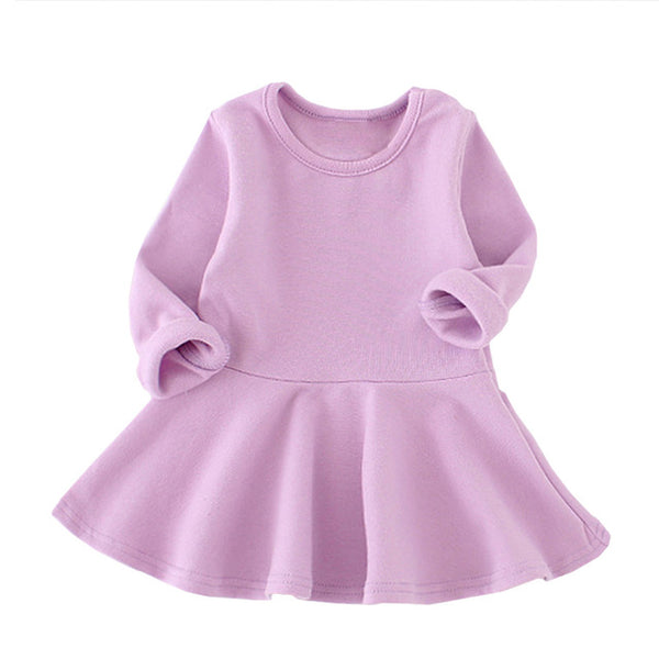 Candy Color Long Sleeve Dress