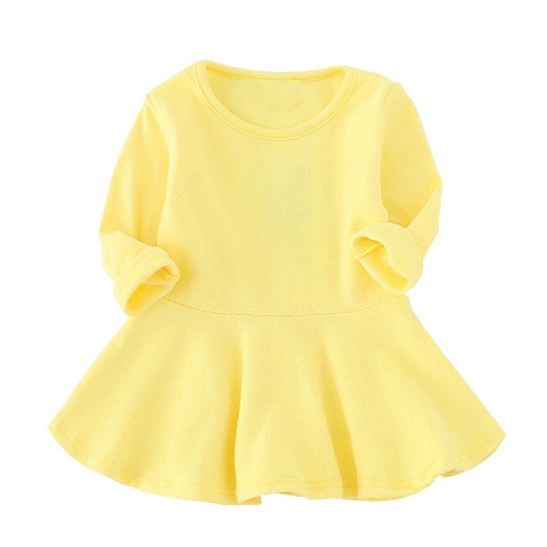 Candy Color Long Sleeve Dress