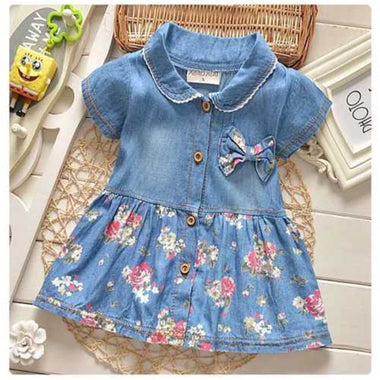 Floral Denim Casual Dress