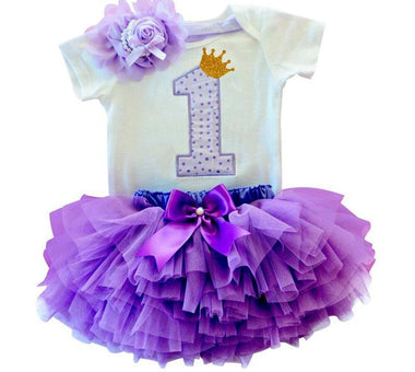 Baby Girl's 1st Birthday Outfit Set