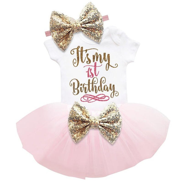 Baby Girl's 1st Birthday Outfit Set