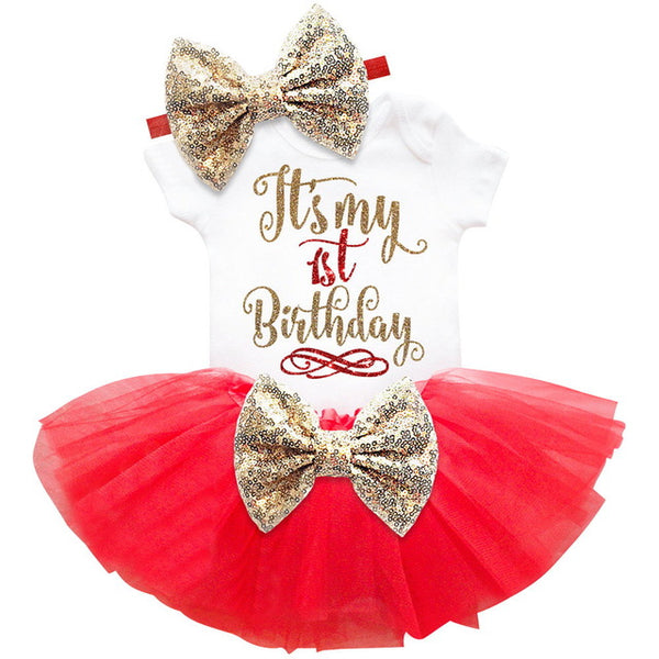 Baby Girl's 1st Birthday Outfit Set