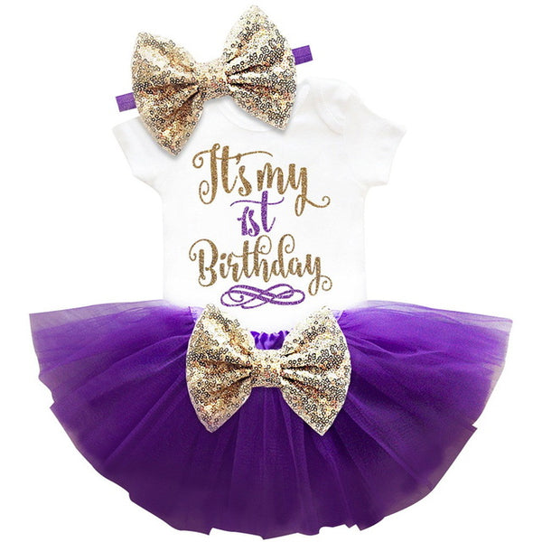 Baby Girl's 1st Birthday Outfit Set