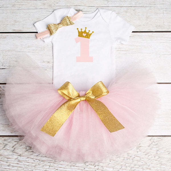 Baby Girl's 1st Birthday Outfit Set