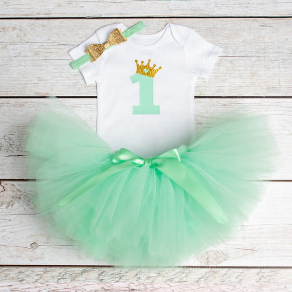 Baby Girl's 1st Birthday Outfit Set