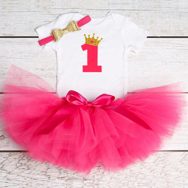 Baby Girl's 1st Birthday Outfit Set