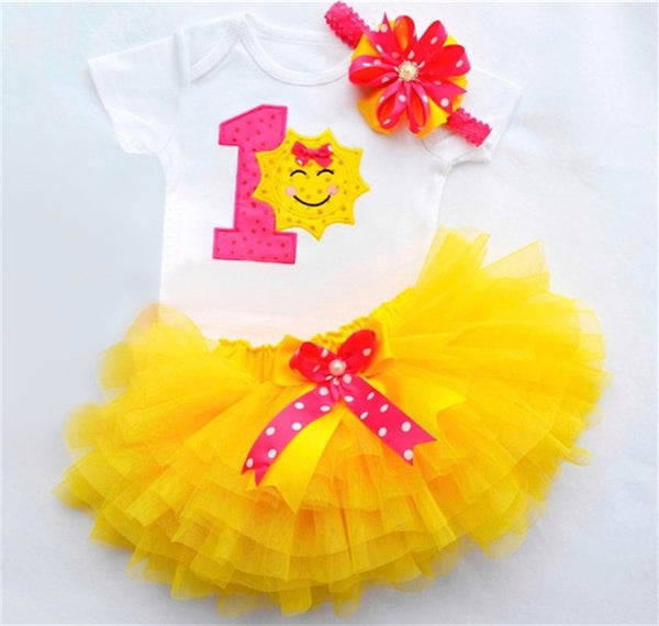 Baby Girl's 1st Birthday Outfit Set