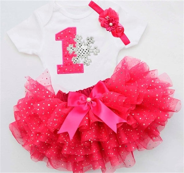 Baby Girl's 1st Birthday Outfit Set