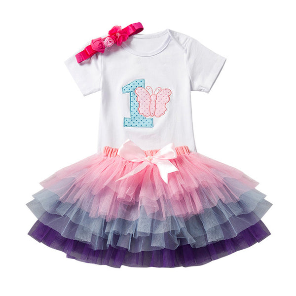 Baby Girl's 1st Birthday Outfit Set