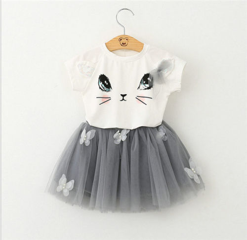 Girl's Cutie Kitty Tutu Skirt Set