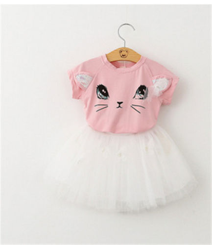 Girl's Cutie Kitty Tutu Skirt Set