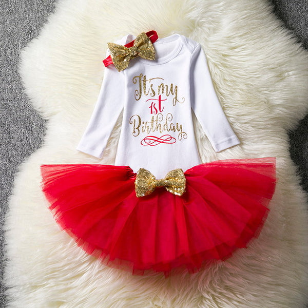 Baby Girl's 1st Birthday Outfit Set