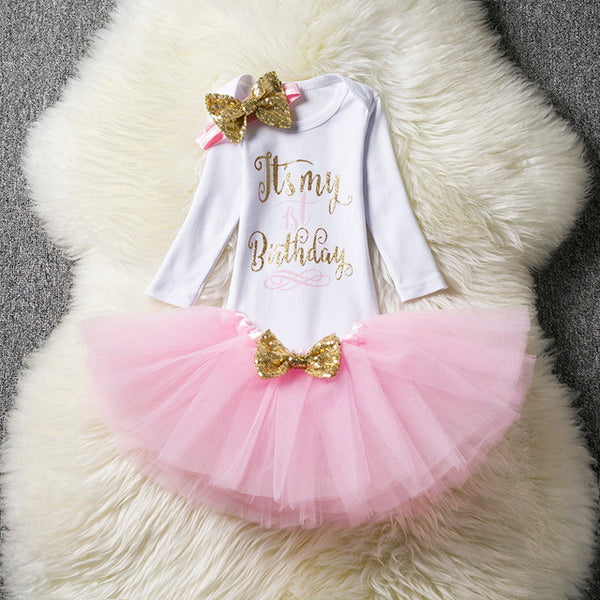 Baby Girl's 1st Birthday Outfit Set
