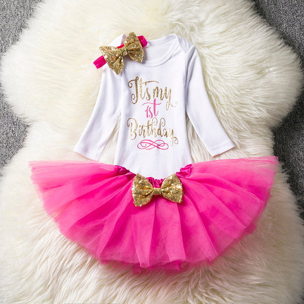 Baby Girl's 1st Birthday Outfit Set