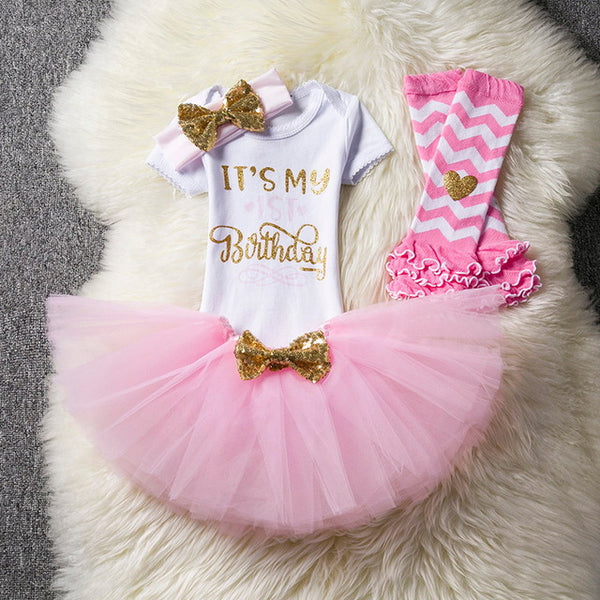 Baby Girl's 1st Birthday Outfit Set