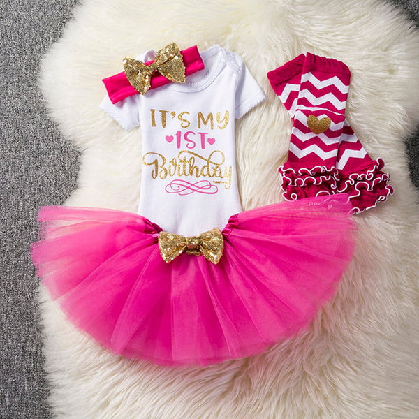 Baby Girl's 1st Birthday Outfit Set