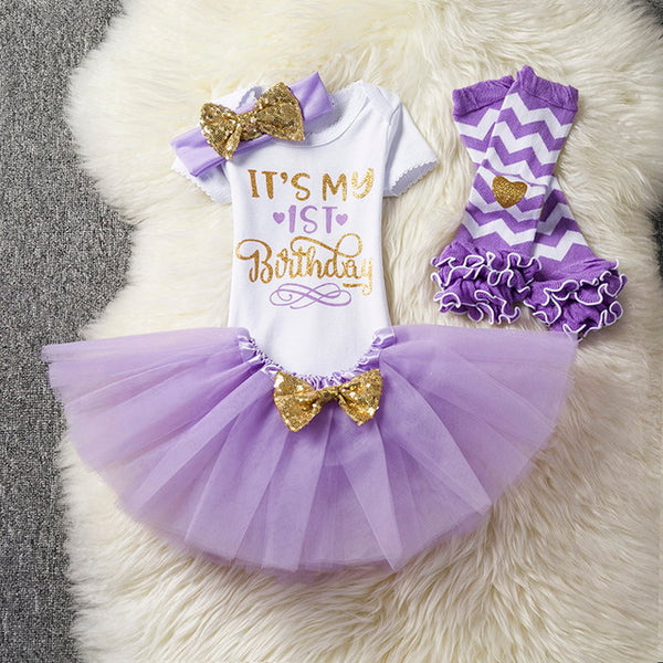 Baby Girl's 1st Birthday Outfit Set