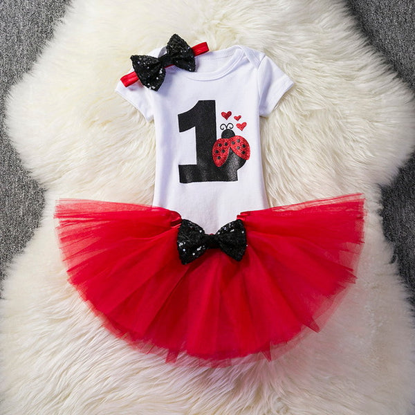Baby Girl's 1st Birthday Outfit Set