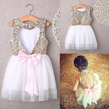 Back Heart & Bow Party Dress
